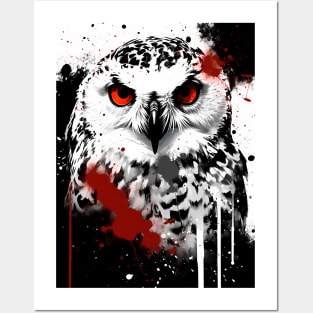 Snowy Owl Ink Painting Posters and Art